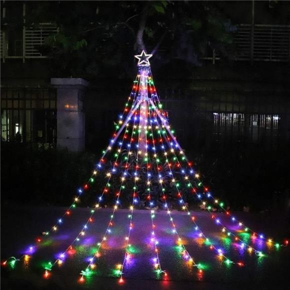 Christmas Decorations Outdoor Lights,11.5 ft 317 LED Star Christmas Tree Light